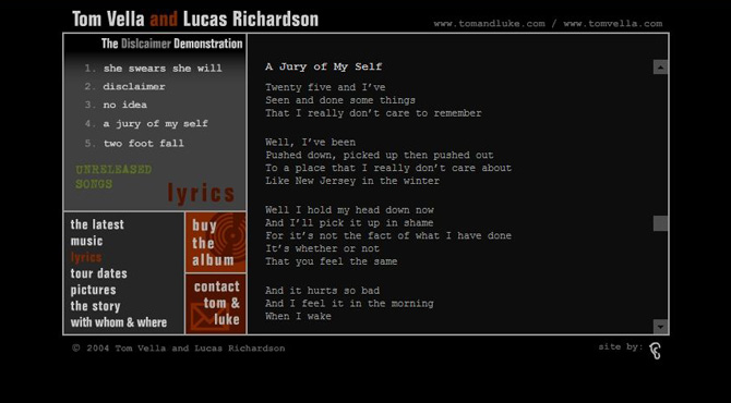 lyrics page